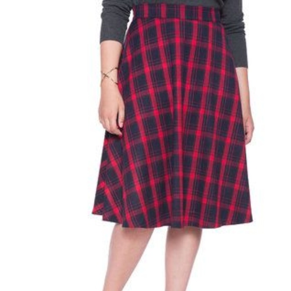 Plaid Eloquii Circle Skirt - Picture 1 of 3